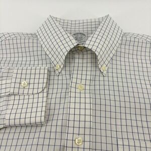 Brooks Brothers Classic Fit Button Down Shirt Mens 15.5-33 Blue Plaid M‎